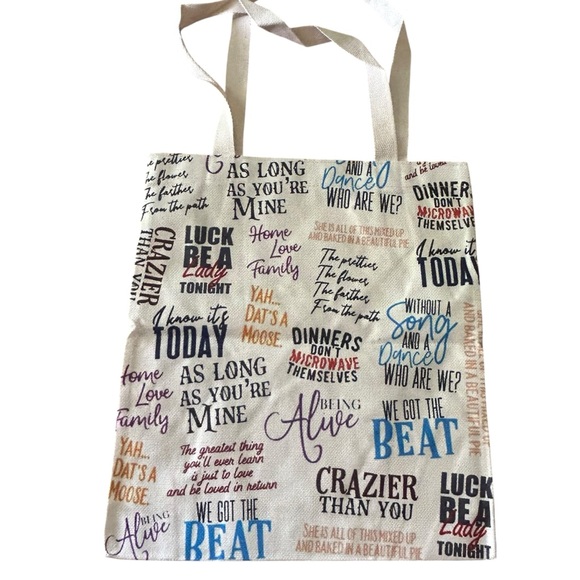 Novelty Word Art Design Tote Bag Reusable Grocery Shopping Bag - Picture 1 of 4